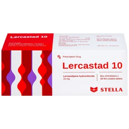 Viên nén Lercastad 10 Stella điều trị tăng huyết áp nguyên phát từ nhẹ đến trung bình (6 vỉ x 10 viên)