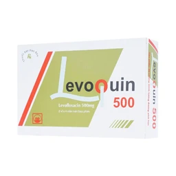 Thuốc Levoquin 500 Pymepharco điều trị các chứng nhiễm trùng (2 vỉ x 4 viên)