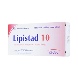 Thuốc Lipistad 10 Stada điều trị tăng cholesterol và Iipid huyết hỗn hợp (3 vỉ x 10 viên)