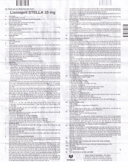 Viên nén Lisinopril Stella 10mg điều trị tăng huyết áp, suy tim sung huyết (10 vỉ x 10 viên)