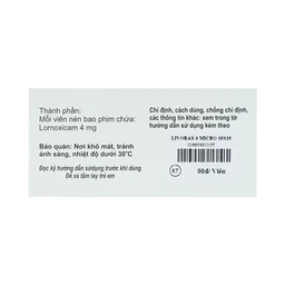 Viên nén Livorax-4 Micro giảm đau và chống viêm xương khớp (10 vỉ x 10 viên)