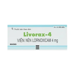 Viên nén Livorax-4 Micro giảm đau và chống viêm xương khớp (10 vỉ x 10 viên)