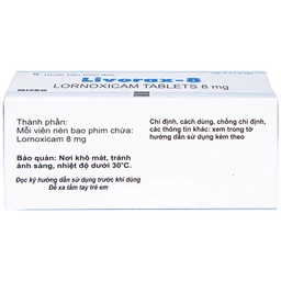 Viên nén Livorax-8 Micro giảm đau và chống viêm xương khớp (10 vỉ x 10 viên)