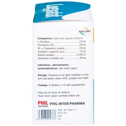 Viên nang mềm Logpatat Phil Inter hỗ trợ điều trị bệnh lý về mắt, cận thị, quáng gà (6 vỉ x 10 viên)