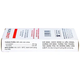 Thuốc Lovastatin 20mg Domesco phòng ngừa biến cố tim mạch (1 vỉ x 10 viên)