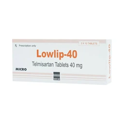 Thuốc Lowlip 40 Micro điều trị tăng huyết áp từ nhẹ đến vừa (3 vỉ x 10 viên)