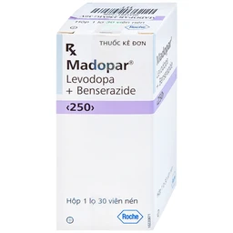 Viên nén Madopar Levodopa And Benserazide 250 Roche điều trị bệnh Parkinson vô căn (30 viên)