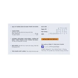 Viên nén Martaz 20mg DaViPharm điều trị loét dạ dày (10 vỉ x 10 viên)