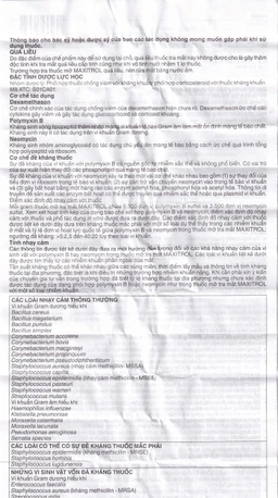 Thuốc mỡ tra mắt Maxitrol điều trị ngắn hạn các tình trạng đáp ứng với corticoid ở mắt (3,5g) 