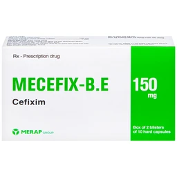 Thuốc Mecefix-B.E 150mg Merap điều trị nhiễm khuẩn đường tiết niệu, viêm tai giữa (2 vỉ x 10 viên)