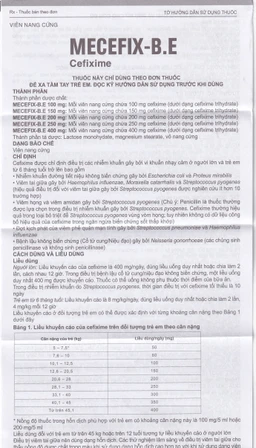Thuốc Mecefix-B.E 200mg Merap điều trị nhiễm khuẩn đường tiết niệu, viêm tai giữa (2 vỉ x 10 viên)