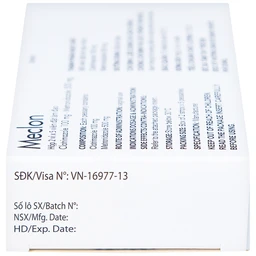 Viên đặt âm đạo Meclon Doppel Pharma điều trị viêm cổ tử cung, âm đạo (2 vỉ x 5 viên)