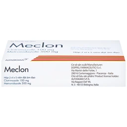 Viên đặt âm đạo Meclon Doppel Pharma điều trị viêm cổ tử cung, âm đạo (2 vỉ x 5 viên)