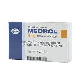Thuốc Medrol 4mg Pfizer kháng viêm, điều trị rối loạn nội tiết, viêm tuyến giáp (3 vỉ x 10 viên)