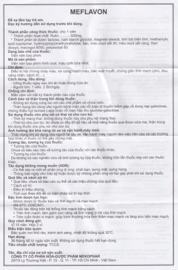 Viên nén Meflavon 500mg Mekophar điều trị hội chứng chảy máu, xơ cứng mạch máu (2 vỉ x 15 viên)
