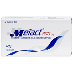 Thuốc Meiact 200mg điều trị viêm amidan, viêm họng cấp tính, viêm xoang xương hàm (2 vỉ x 10 viên)
