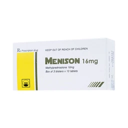 Thuốc Menison 16mg Pymepharco điều trị rối loạn nội tiết, viêm khớp, bệnh collagen (3 vỉ x 10 viên)