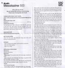 Thuốc Mesalazine 500mg SaviPharm điều trị viêm loét đại tràng (10 vỉ x 10 viên)