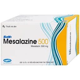Thuốc Mesalazine 500mg SaviPharm điều trị viêm loét đại tràng (10 vỉ x 10 viên)