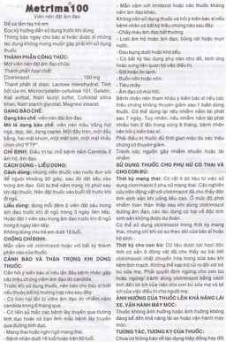 Viên đặt âm đạo Metrima 100 Dược 3-2 điều trị nấm candida (1 vỉ x 6 viên)