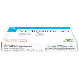 Viên đặt âm đạo Metronizol Neo OPV điều trị viêm nhiễm âm đạo (1 vỉ x 10 viên)