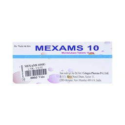 Viên nén Mexams 10 Celogen Pharma điều trị hen, viêm mũi dị ứng theo mùa (3 vỉ x 10 viên)