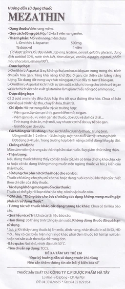 Viên nang mềm Mezathin 500mg Hataphar điều trị các bệnh về gan, chán ăn, mệt mỏi (12 vỉ x 5 viên)