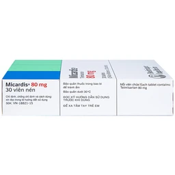 Viên nén Micardis 80mg Boehringer điều trị tăng huyết áp vô căn (3 vỉ x 10 viên)