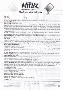 Thuốc bột uống Mitux 200mg DHG Pharma làm loãng chất nhầy đường hô hấp (24 gói x 1,5g)    	