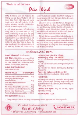 Thuốc trị mồ hôi trộm Đức Thịnh đặc trị ra mồ hôi trộm, kém ăn, khó ngủ (125ml)