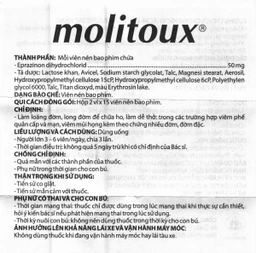 Thuốc Molitoux 50mg Domesco loãng đờm, long đờm (2 vỉ x 15 viên)