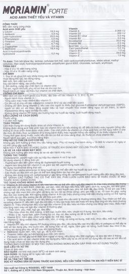Viên nang cứng Moriamin Forte Roussel hỗ trợ duy trì và phục hồi sức khỏe (10 vỉ x 10 viên)