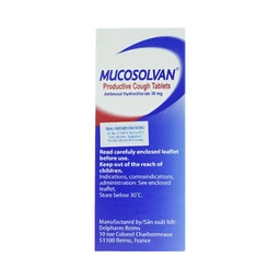 Viên nén Mucosolvan 30mg Sanofi làm loãng đờm trong viêm phế quản (2 vỉ x 10 viên)