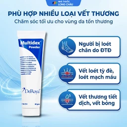 Bột phủ vết thương Multidex Powder Deroyal 45g hỗ trợ điều trị viêm nhiễm da, làm lành các vết loét mãn tính 4