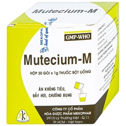 Thuốc bột uống Mutecium-M Mekophar điều trị ăn không tiêu, đầy hơi, chướng bụng (30 gói x 1g)