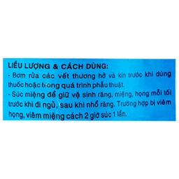 Dung dịch vô trùng Natri Clorid 0,9% Dược 3-2 rửa vết thương hở và kín, súc miệng (500ml)