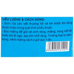 Dung dịch vô trùng Natri Clorid 0.9% Dược 3-2 rửa vết thương hở và kín, súc miệng (1000ml)