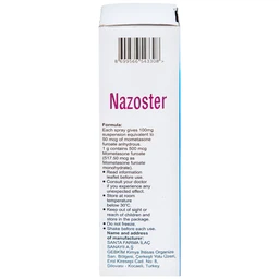 Hỗn dịch xịt mũi Nazoster 0.05% Nasal Spray Santa điều trị viêm mũi dị ứng (18g)