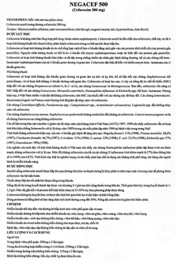 Thuốc Negacef 500 Pymepharco điều trị nhiễm khuẩn đường hô hấp, nhiễm khuẩn tai mũi họng (2 vỉ x 5 viên) 