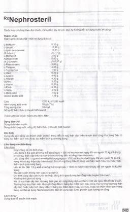 Dịch truyền Nephrosteril Fresenius Kabi điều trị suy thận cấp và mãn tính (250ml)