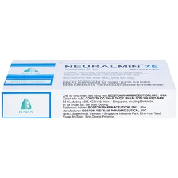 Viên nang cứng Neuralmin 75 Boston Pharma điều trị đau thần kinh, động kinh, rối loạn lo âu (2 vỉ x 14 viên)