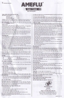 Thuốc Ameflu Day Time OPV giảm các triệu chứng cảm lạnh và cảm cúm (10 vỉ x 10 viên)