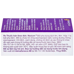 Bột pha tiêm Nexium 40mg AstraZeneca điều trị kháng tiết dịch vị, trào ngược dạ dày - thực quản (1 lọ)