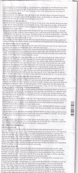 Viên nén Nexium Mups 20mg AstraZeneca điều trị trào ngược dạ dày - thực quản, loét dạ dày (2 vỉ x 7 viên)