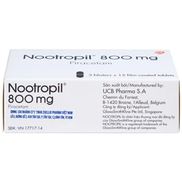 Viên nén Nootropil 800mg GSK điều trị hội chứng tâm thần (3 vỉ x 15 viên)