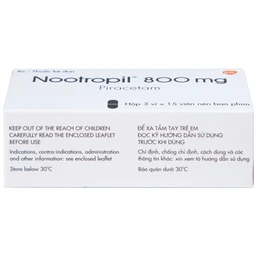 Viên nén Nootropil 800mg GSK điều trị hội chứng tâm thần (3 vỉ x 15 viên)