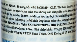 Dầu gội không dùng nước NoRinse Shampoo làm sạch tóc nhẹ nhàng (59,1ml)