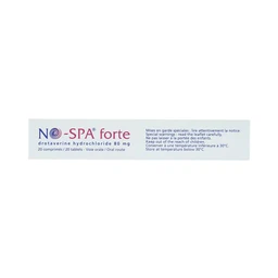 Thuốc No-Spa Forte 80mg Sanofi điều trị co thắt cơ trơn, sỏi túi mật, sỏi ống mật (2 vỉ x 10 viên)