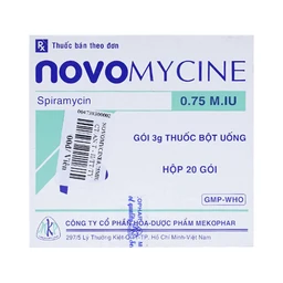 Thuốc cốm Novomycine 0,75 M.IU Mekophar điều trị nhiễm khuẩn đường hô hấp, da và sinh dục (20 gói x 3g)