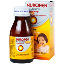 Hỗn dịch uống Nurofen for children hạ sốt, giảm đau răng, đau tai, đau họng (60ml)